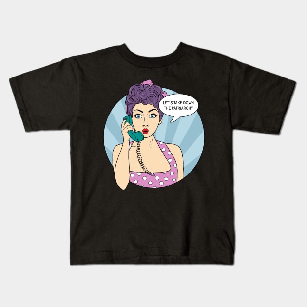 Smash the Patriarchy - Pop art Kids T-Shirt by valentinahramov